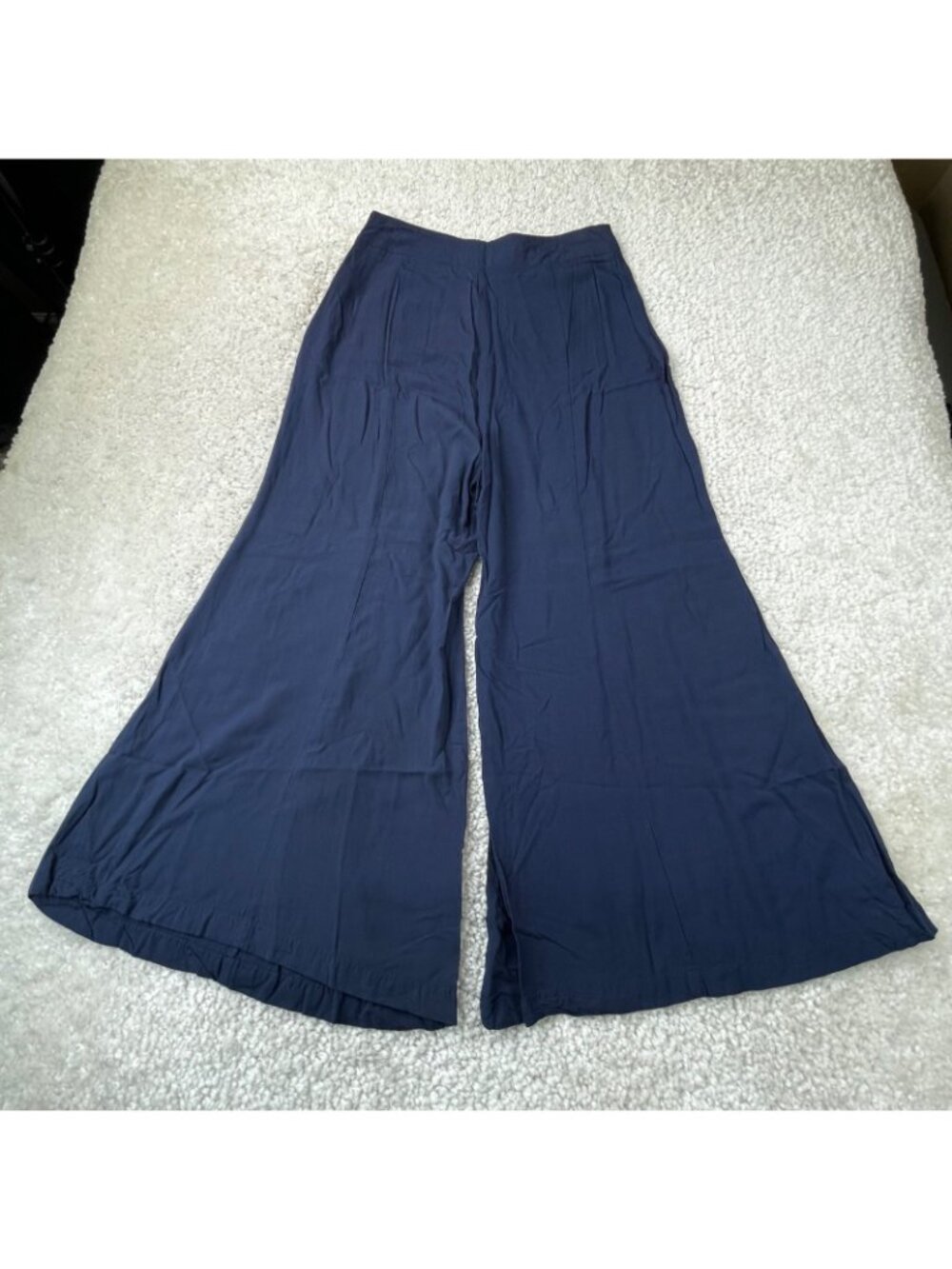 Anthropologie Maeve Canna Wide Leg Cropped Pant Navy Blue Womens 4 - Picture 4 of 11